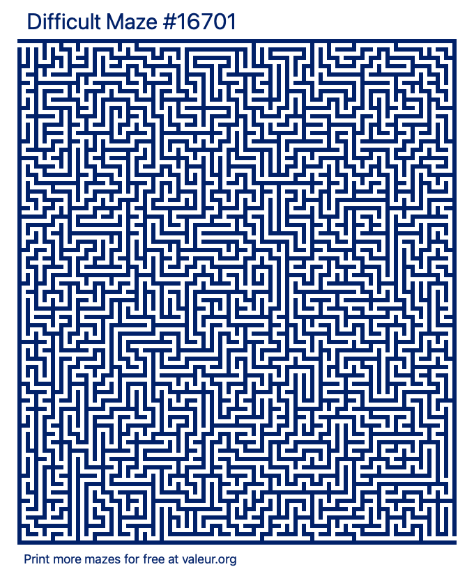 Free Printable Difficult Maze number 16701