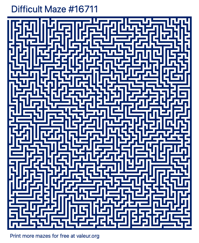 Free Printable Difficult Maze number 16711
