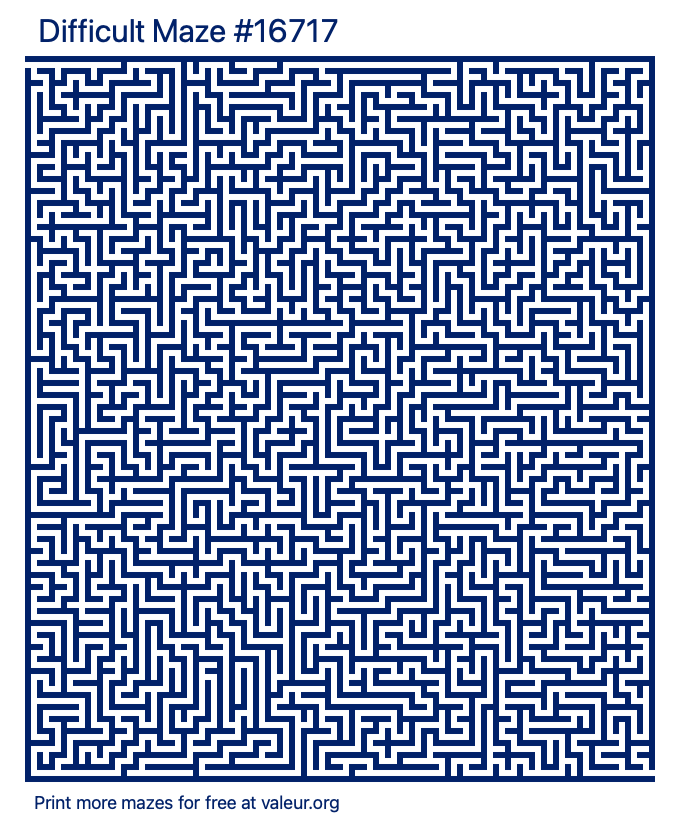 Free Printable Difficult Maze number 16717
