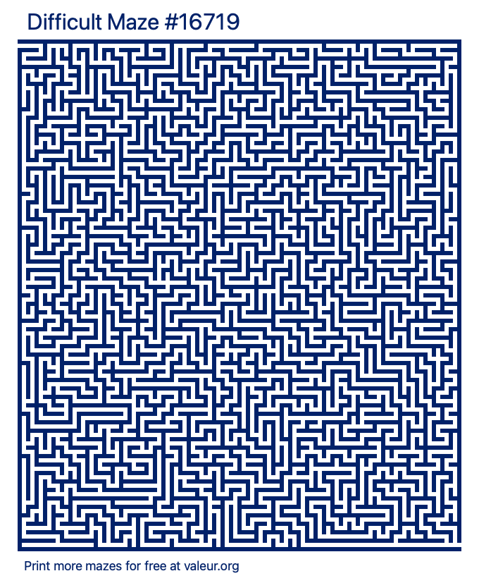 Free Printable Difficult Maze number 16719