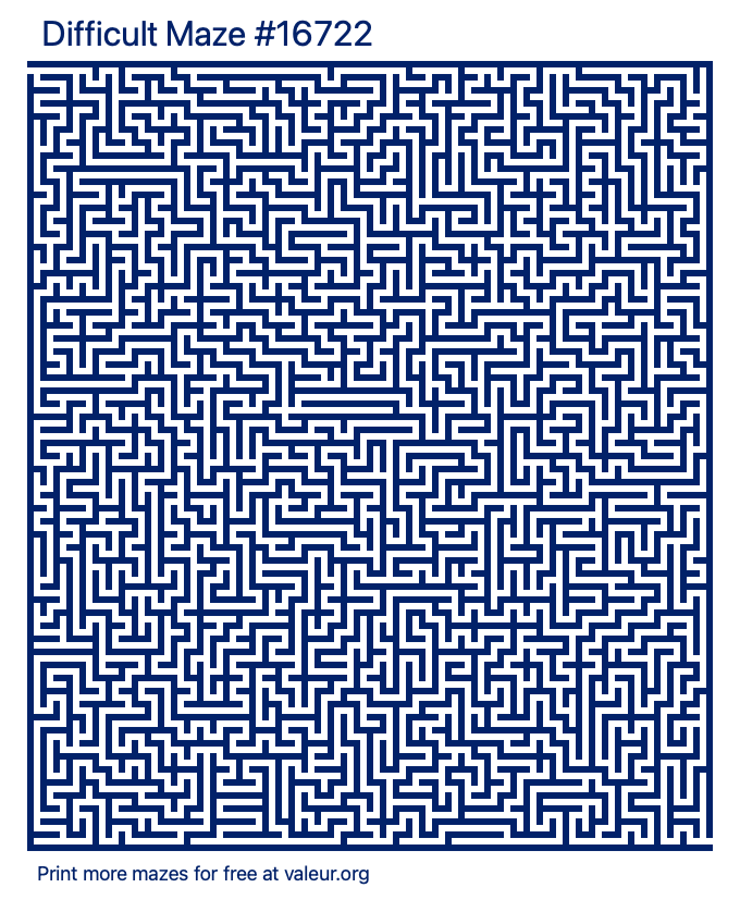 Free Printable Difficult Maze number 16722