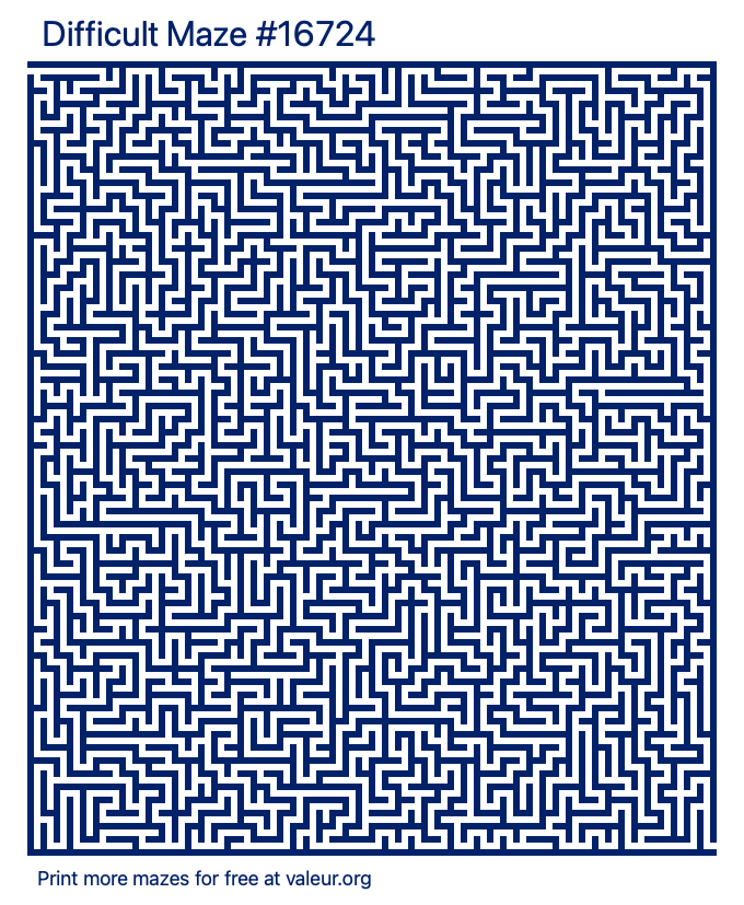 Free Printable Difficult Maze number 16724
