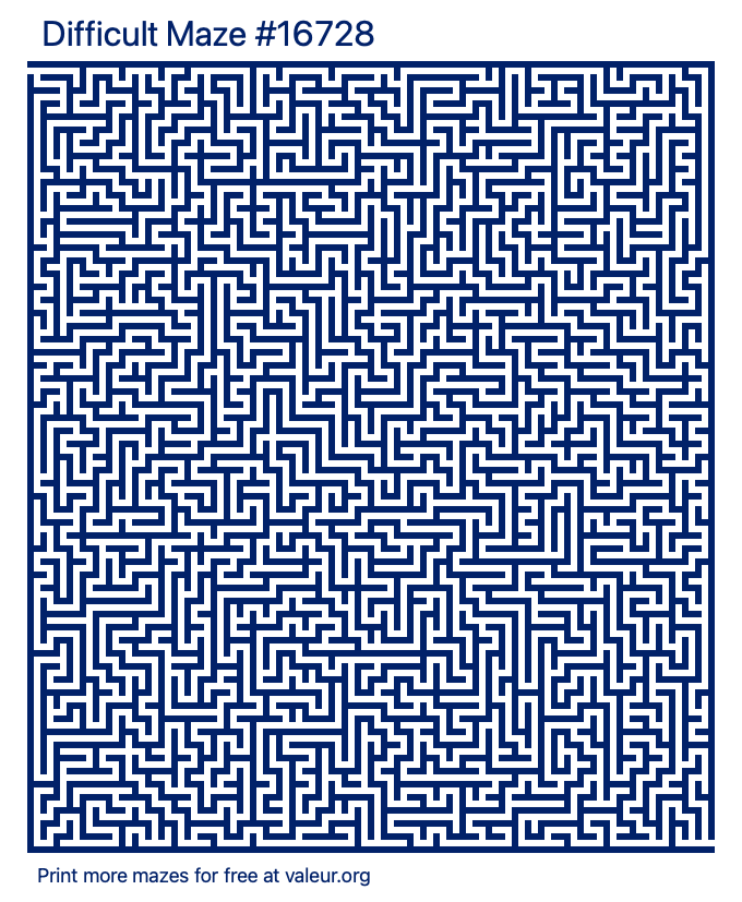 Free Printable Difficult Maze number 16728