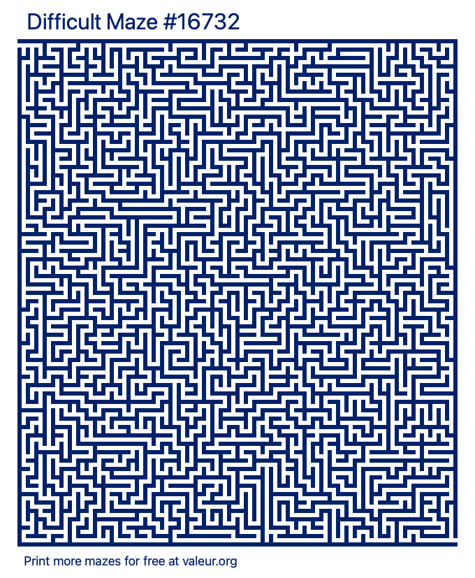 Free Printable Difficult Maze number 16732
