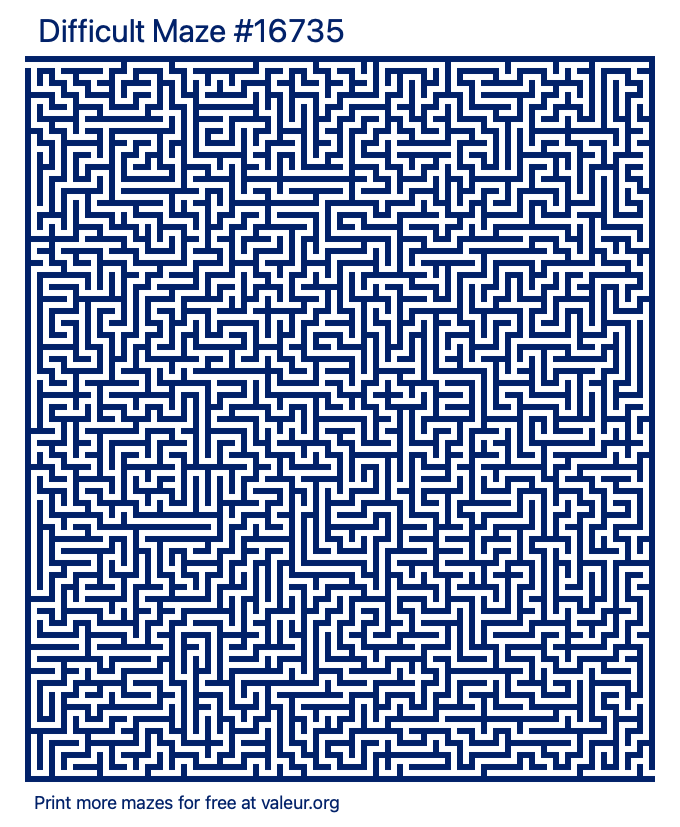 Free Printable Difficult Maze number 16735