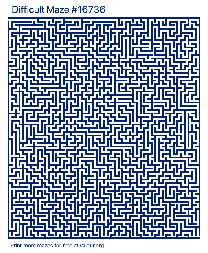 Free Printable Difficult Maze number 16736