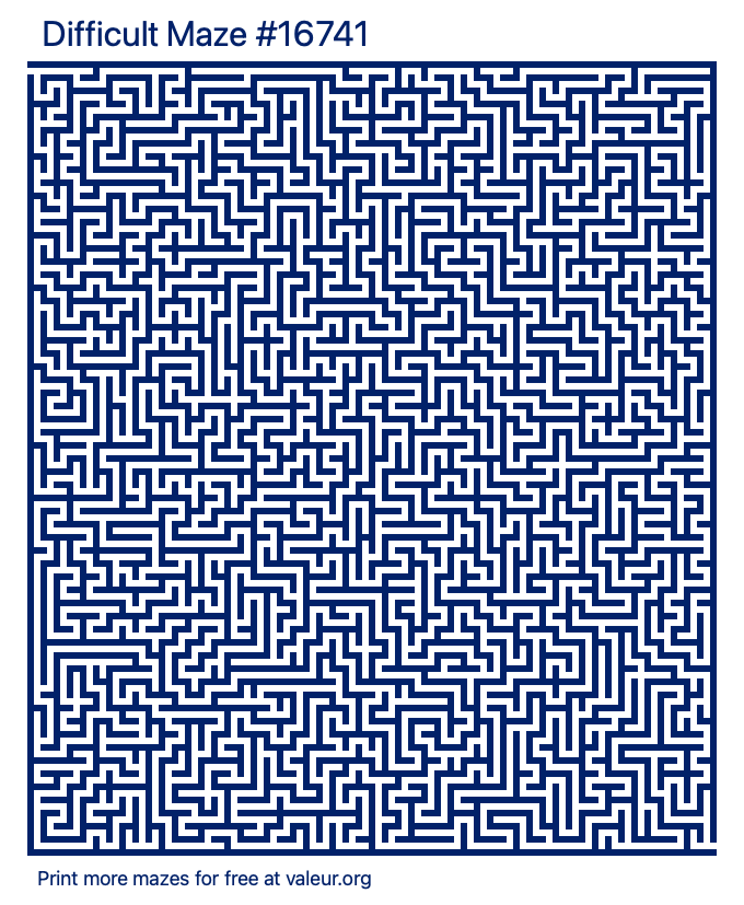 Free Printable Difficult Maze number 16741