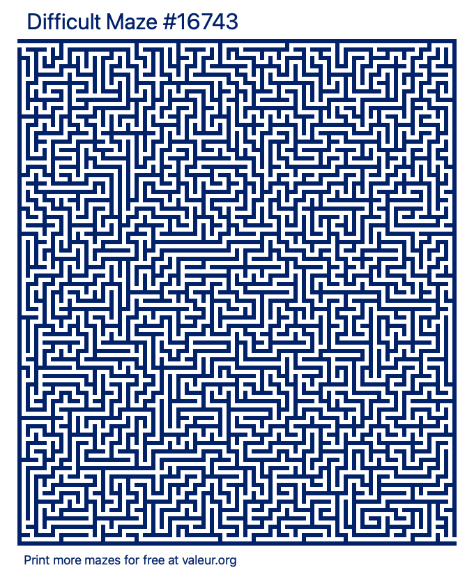Free Printable Difficult Maze number 16743
