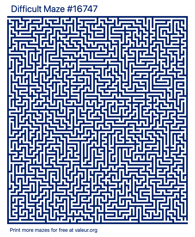 Free Printable Difficult Maze number 16747