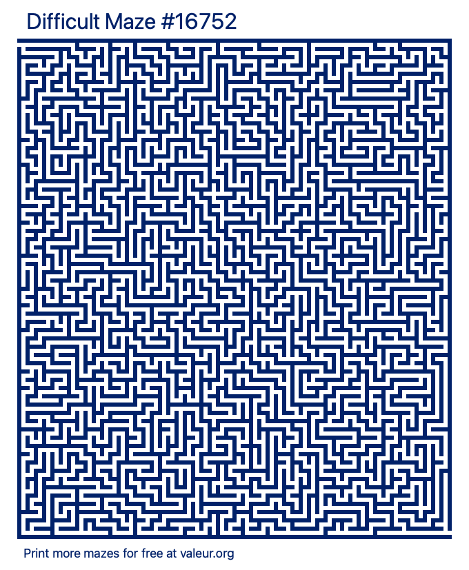 Free Printable Difficult Maze number 16752
