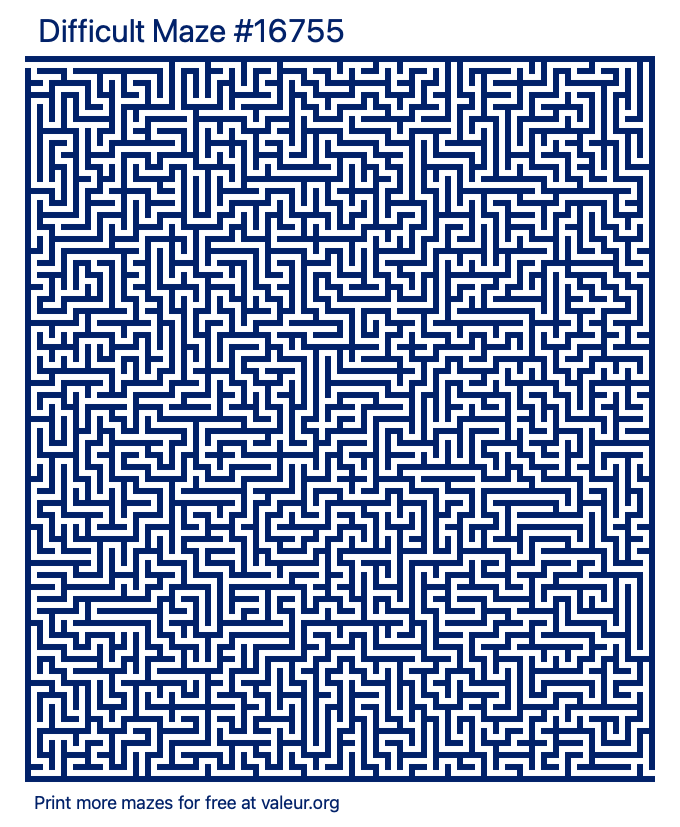 Free Printable Difficult Maze number 16755