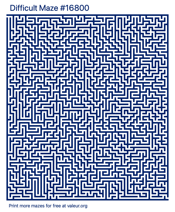 Free Printable Difficult Maze number 16800