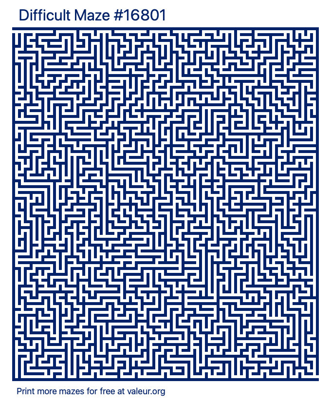free printable difficult maze with the answer 16801