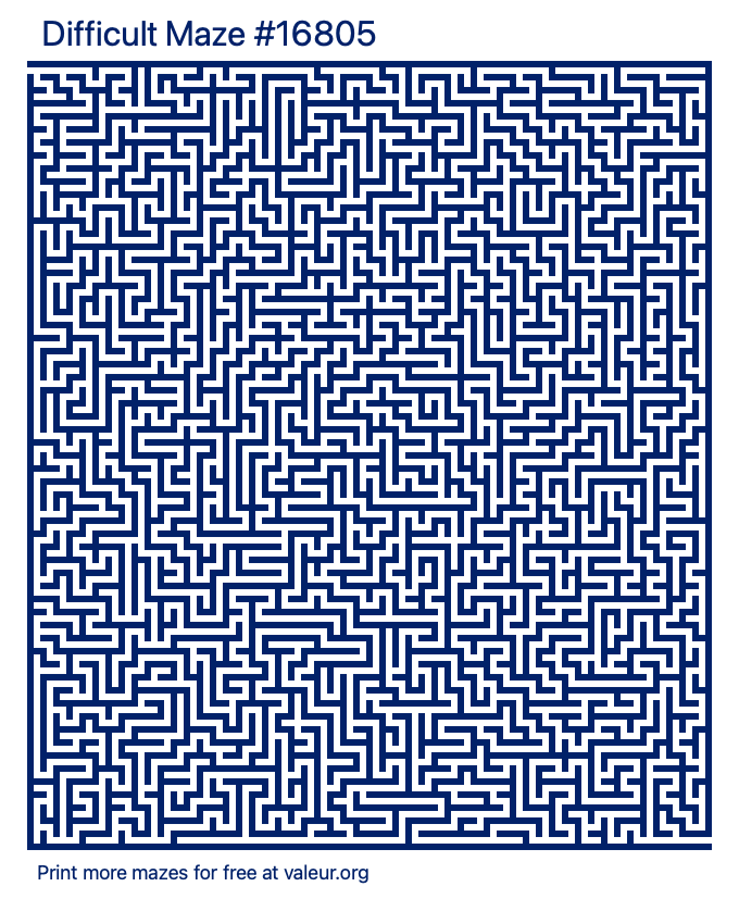 Free Printable Difficult Maze with the Answer 16805
