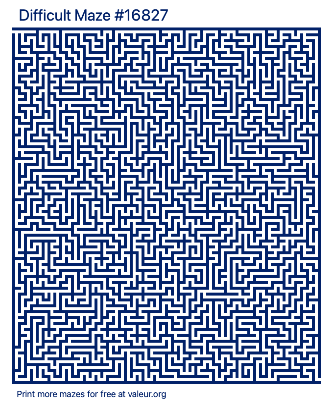 Free Printable Difficult Maze number 16827