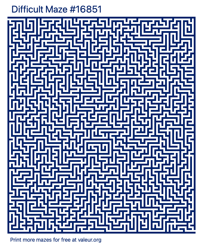 Free Printable Difficult Maze number 16851
