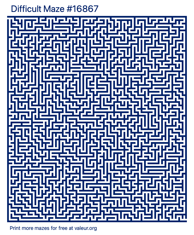 Free Printable Difficult Maze number 16867