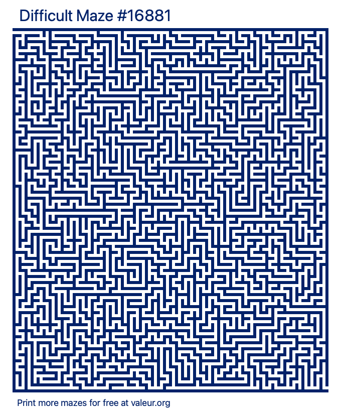 Free Printable Difficult Maze number 16881