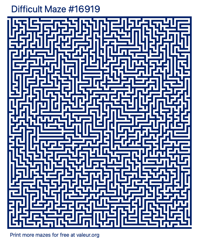 Free Printable Difficult Maze number 16919
