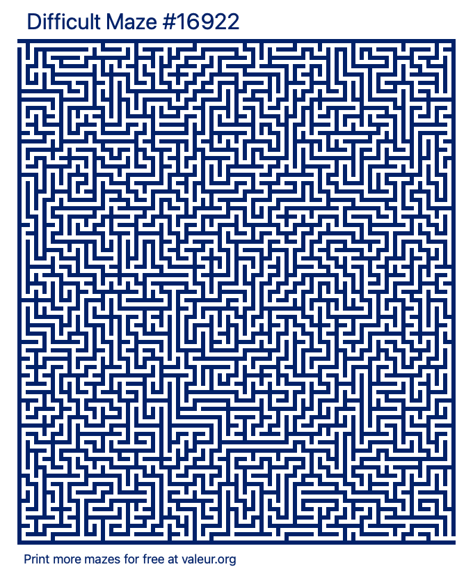 Free Printable Difficult Maze number 16922