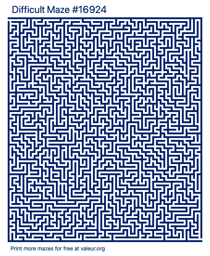 Free Printable Difficult Maze number 16924