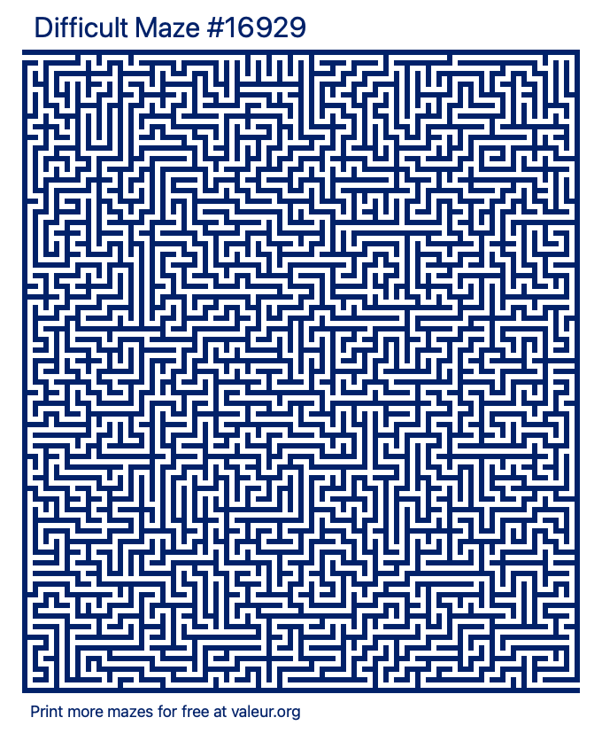Free Printable Difficult Maze number 16929