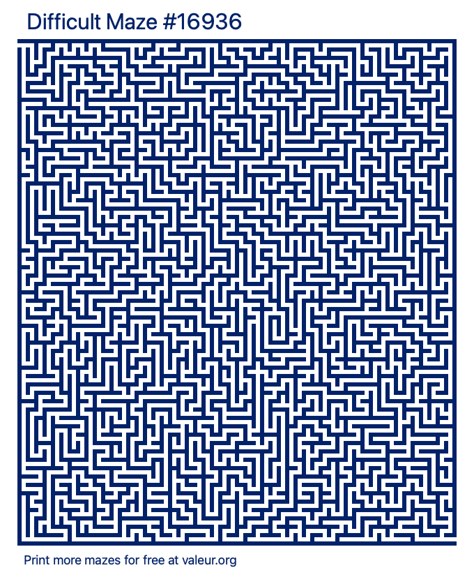 Free Printable Difficult Maze number 16936