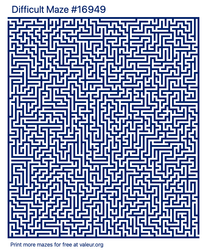 Free Printable Difficult Maze number 16949