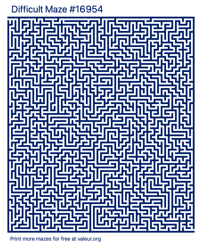 Free Printable Difficult Maze number 16954