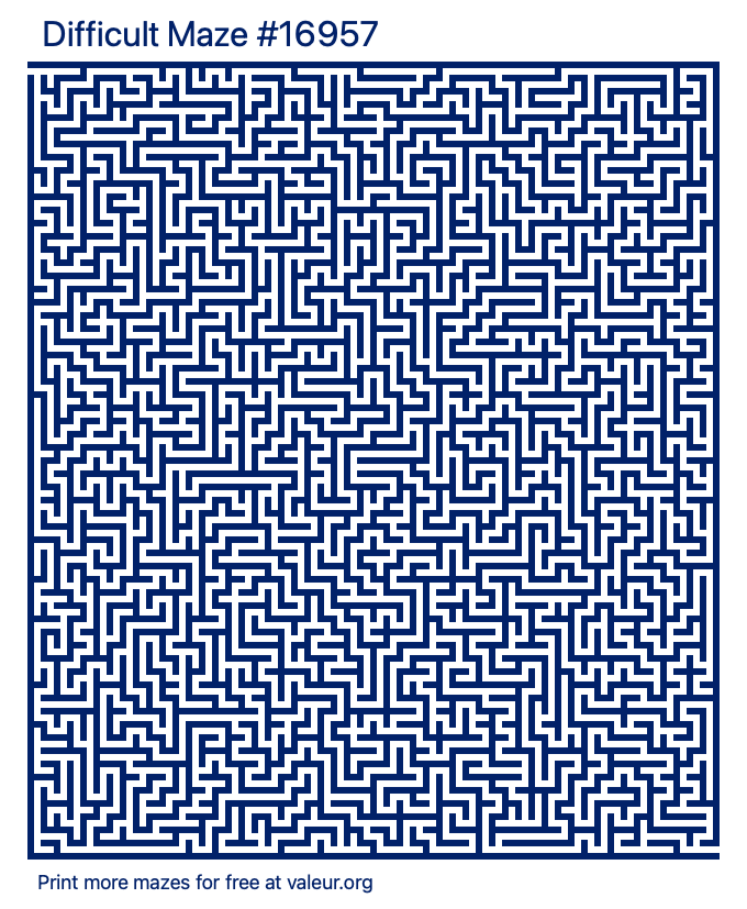 Free Printable Difficult Maze number 16957