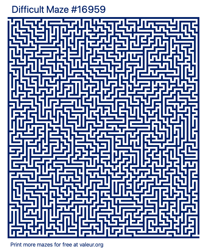 Free Printable Difficult Maze number 16959