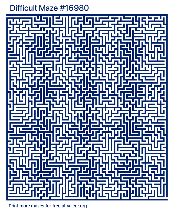 Free Printable Difficult Maze number 16980