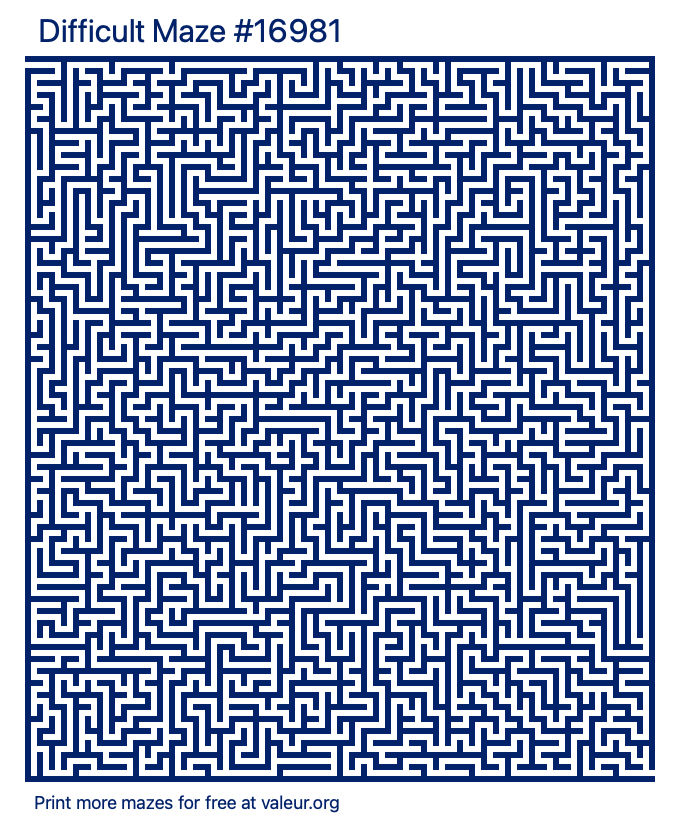 Free Printable Difficult Maze number 16981