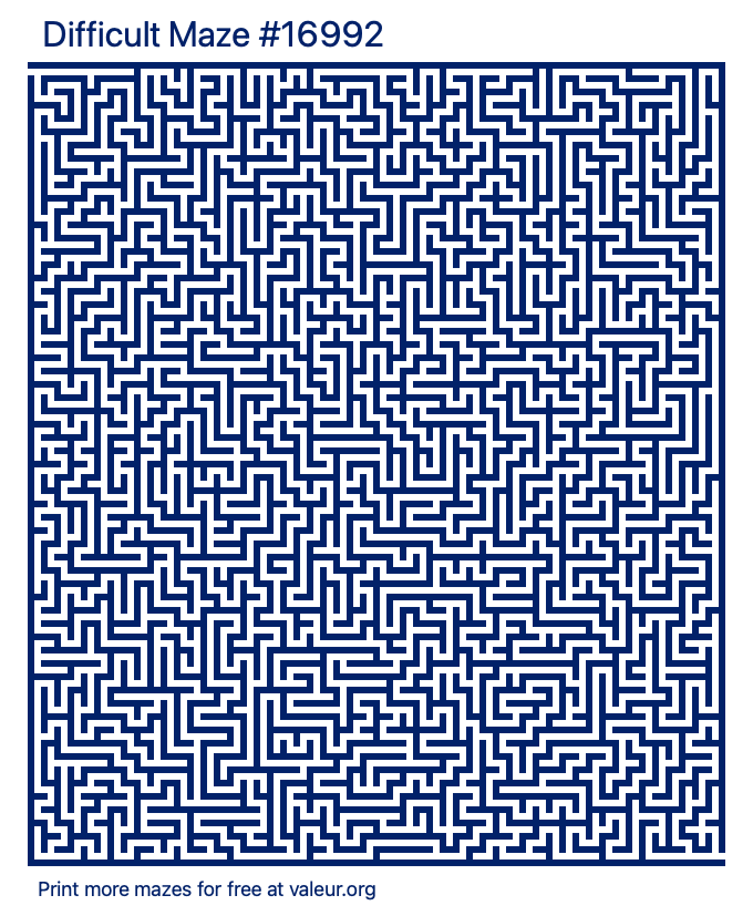Free Printable Difficult Maze number 16992