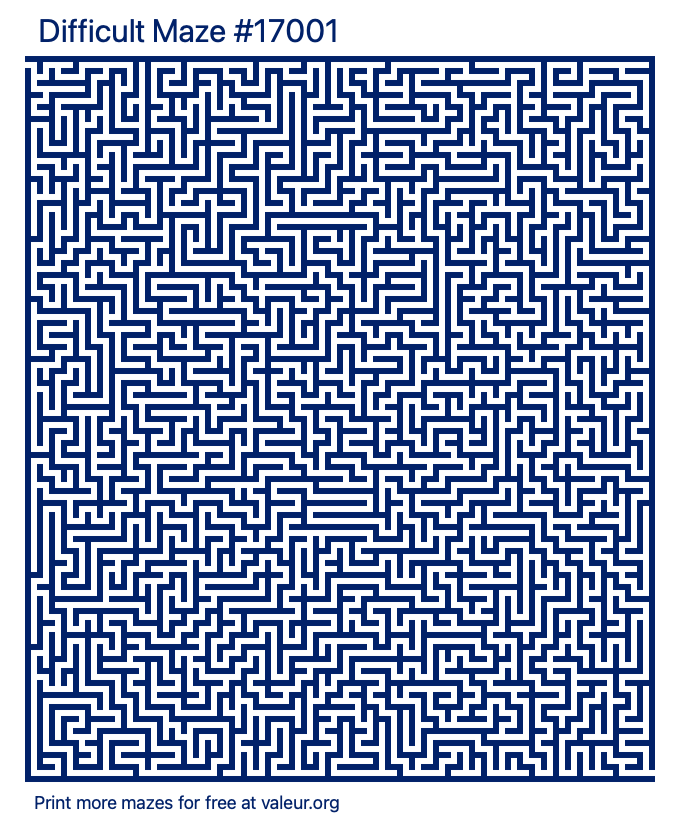 Free Printable Difficult Maze number 17001