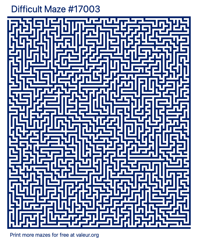 Free Printable Difficult Maze number 17003