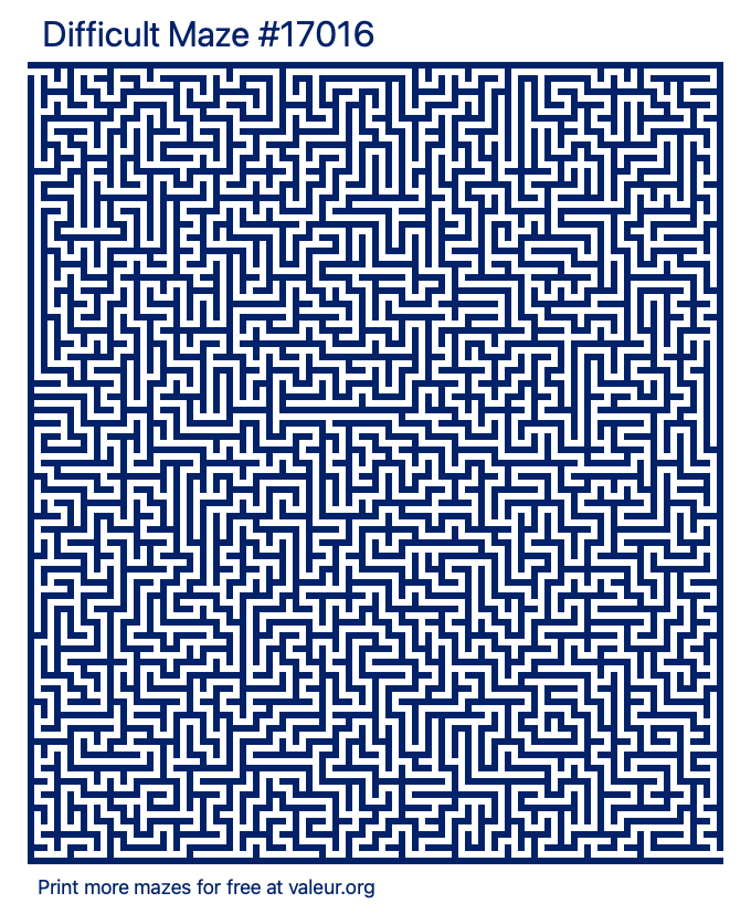 Free Printable Difficult Maze number 17016