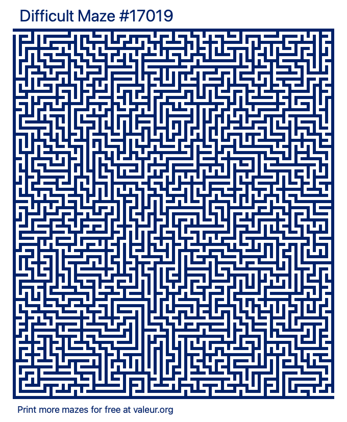 Free Printable Difficult Maze number 17019