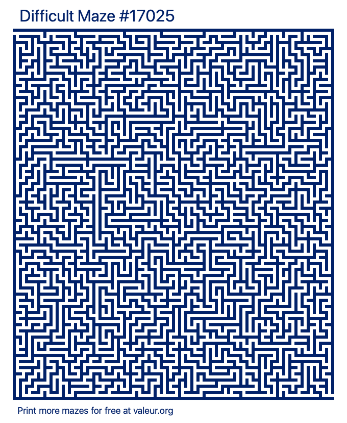 Free Printable Difficult Maze number 17025