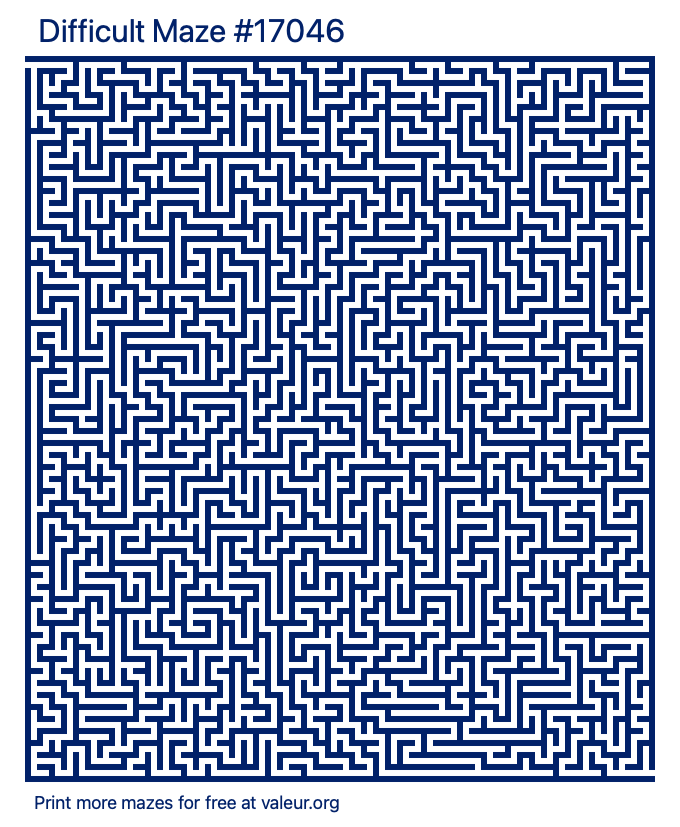 Free Printable Difficult Maze number 17046