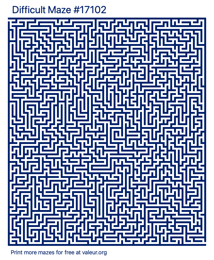 Free Printable Difficult Maze number 17102