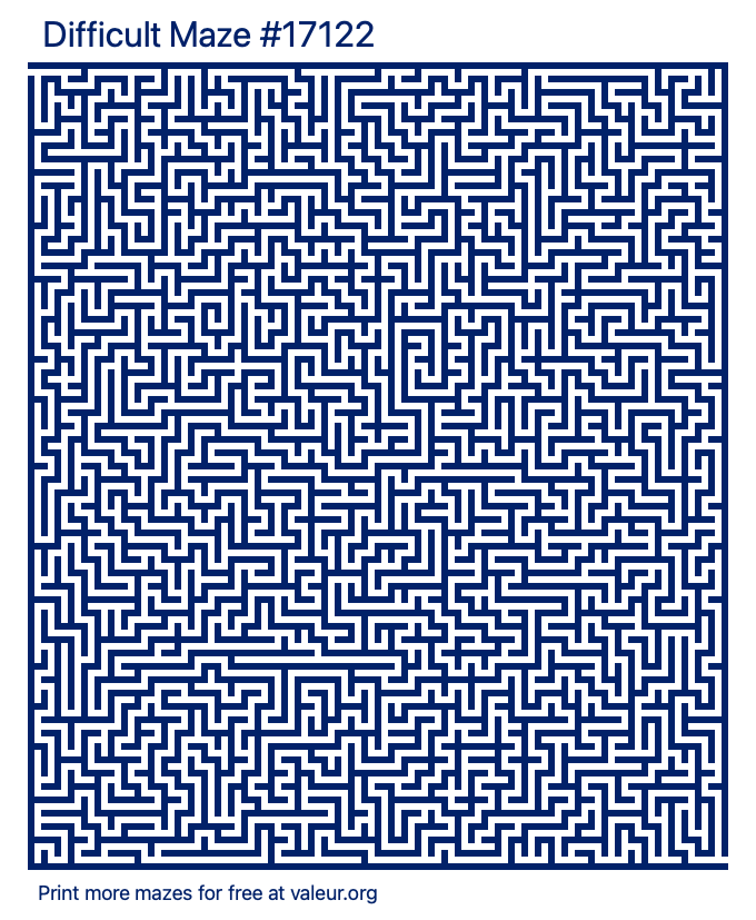 Free Printable Difficult Maze number 17122
