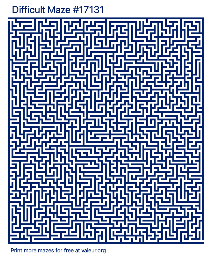 Free Printable Difficult Maze number 17131