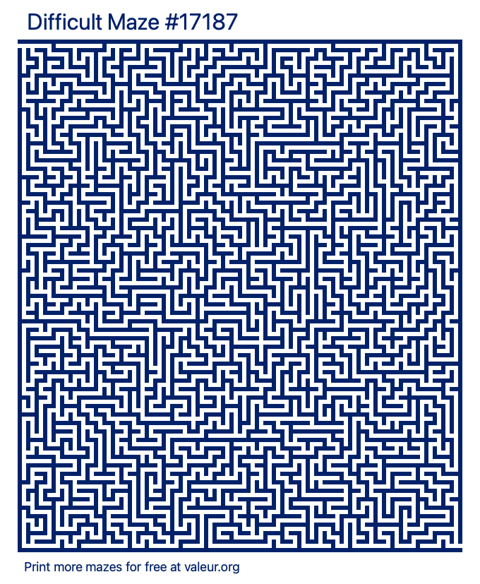 Free Printable Difficult Maze number 17187
