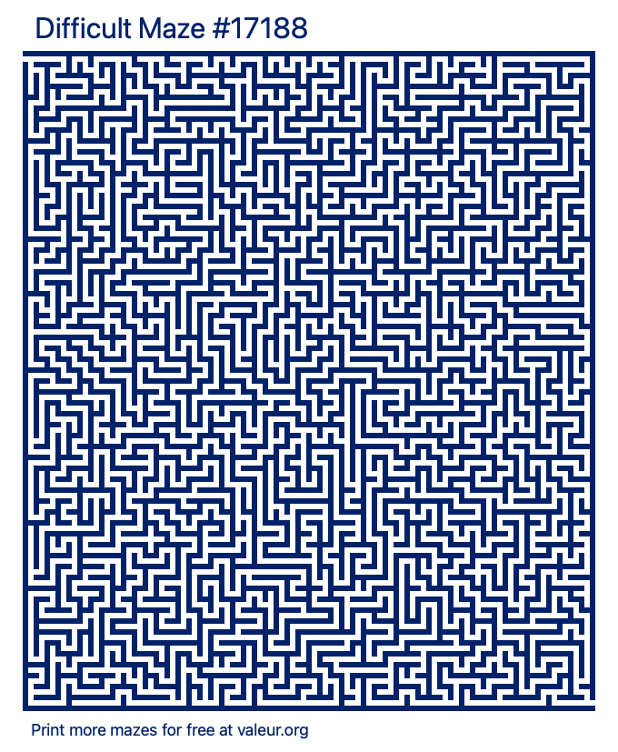 Free Printable Difficult Maze number 17188