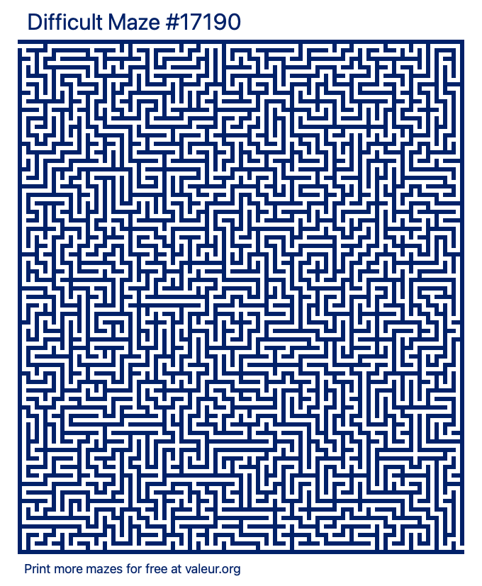 Free Printable Difficult Maze number 17190