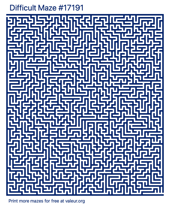 Free Printable Difficult Maze number 17191