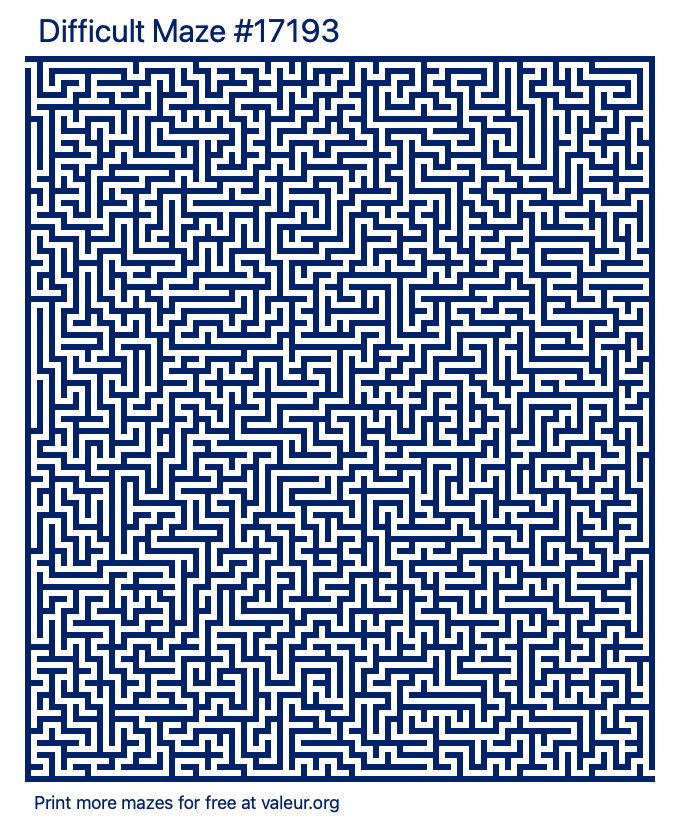 Free Printable Difficult Maze number 17193