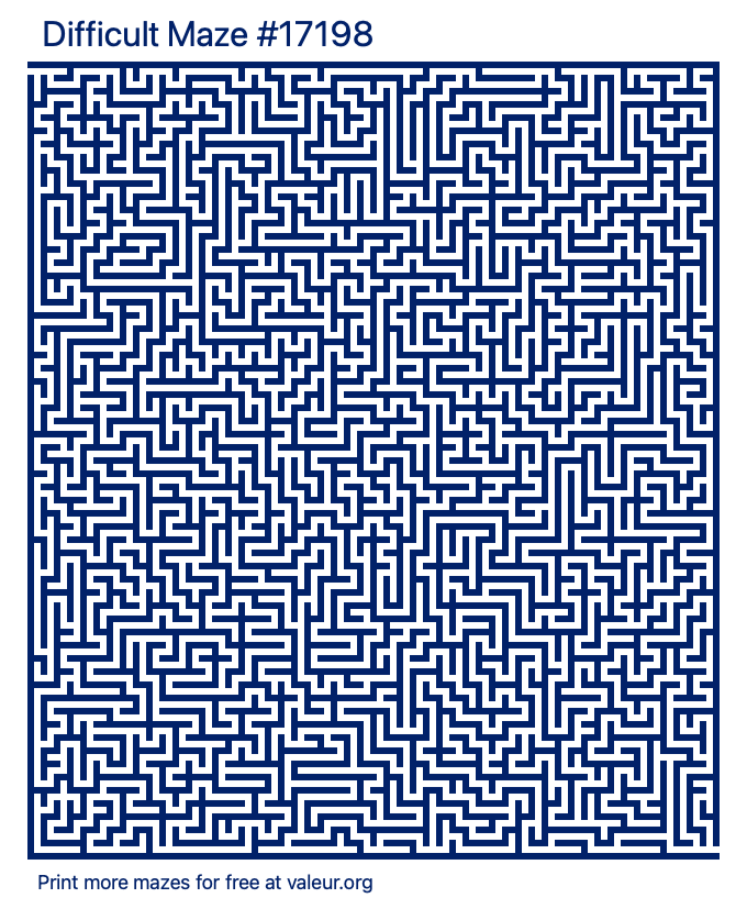 Free Printable Difficult Maze number 17198