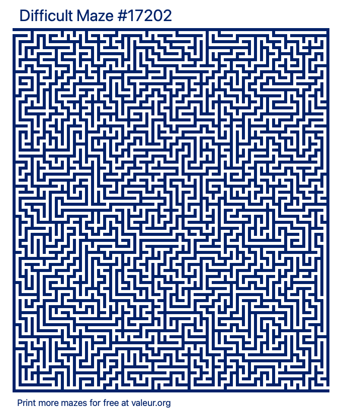 Free Printable Difficult Maze number 17202